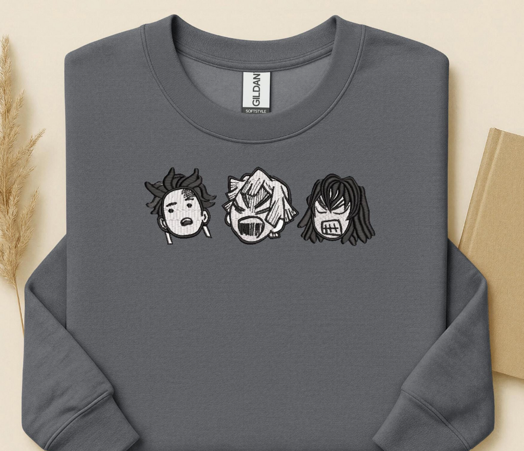 Demon Slayer Boys Crew Neck Charcoal
