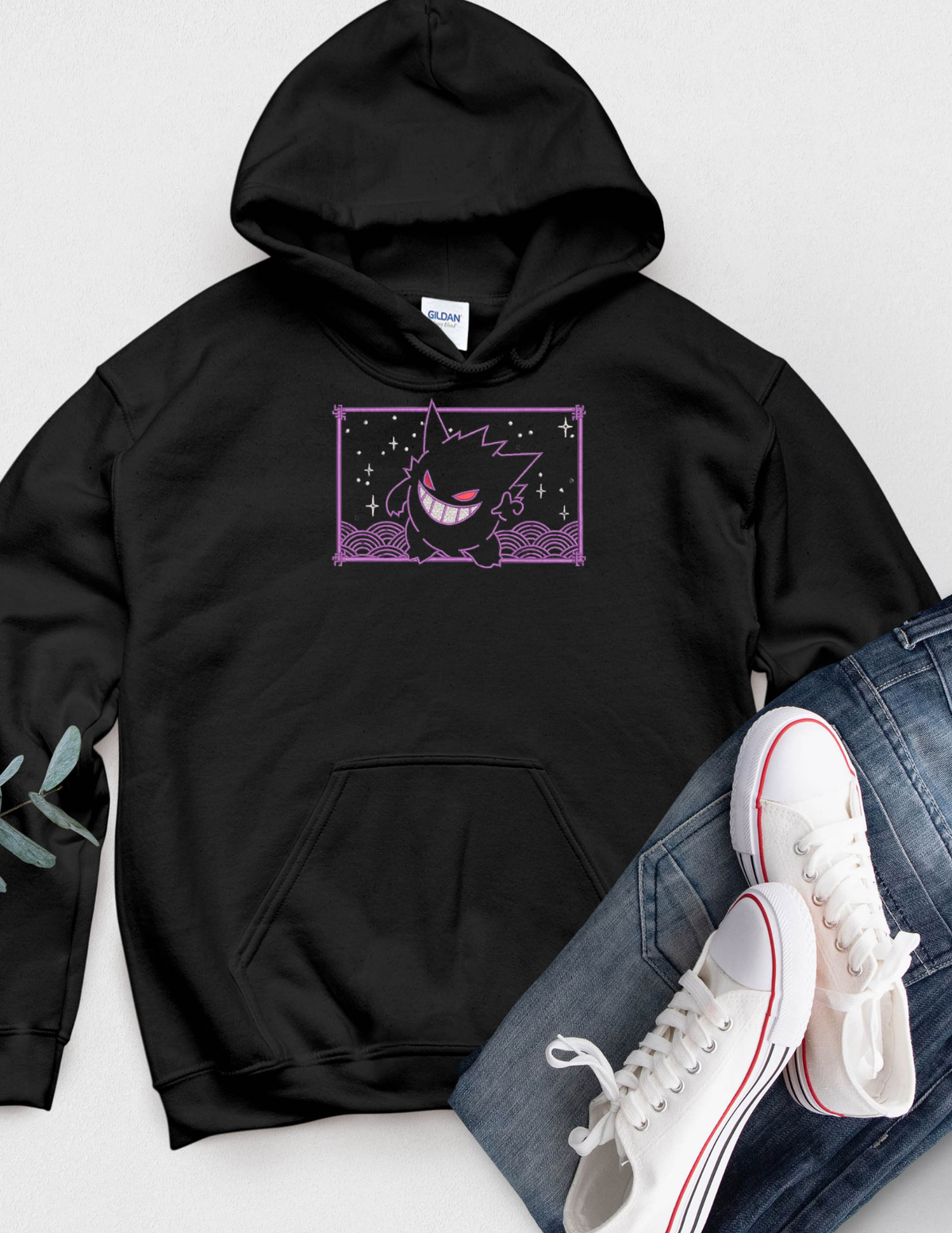 Gengar Full Front Black Hoodie