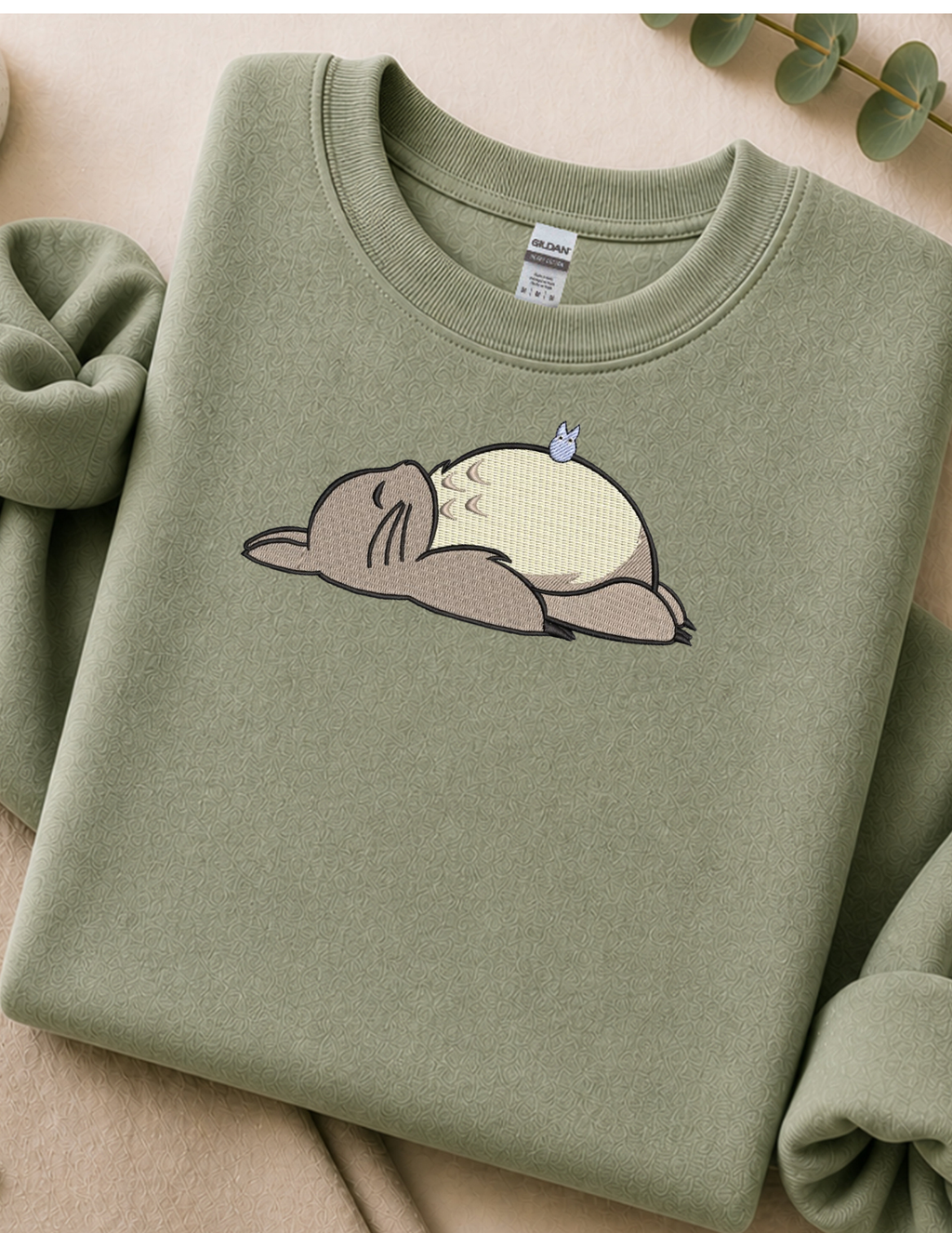Sleeping Totoro Crew Neck Sage