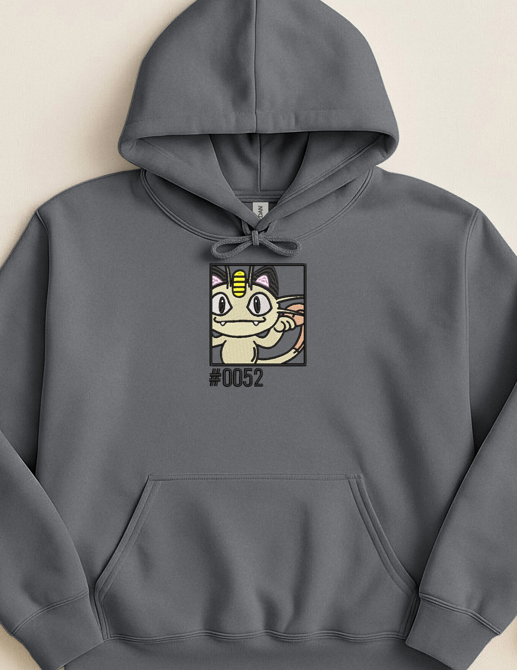 Meowth Number Center Charcoal Hoodie