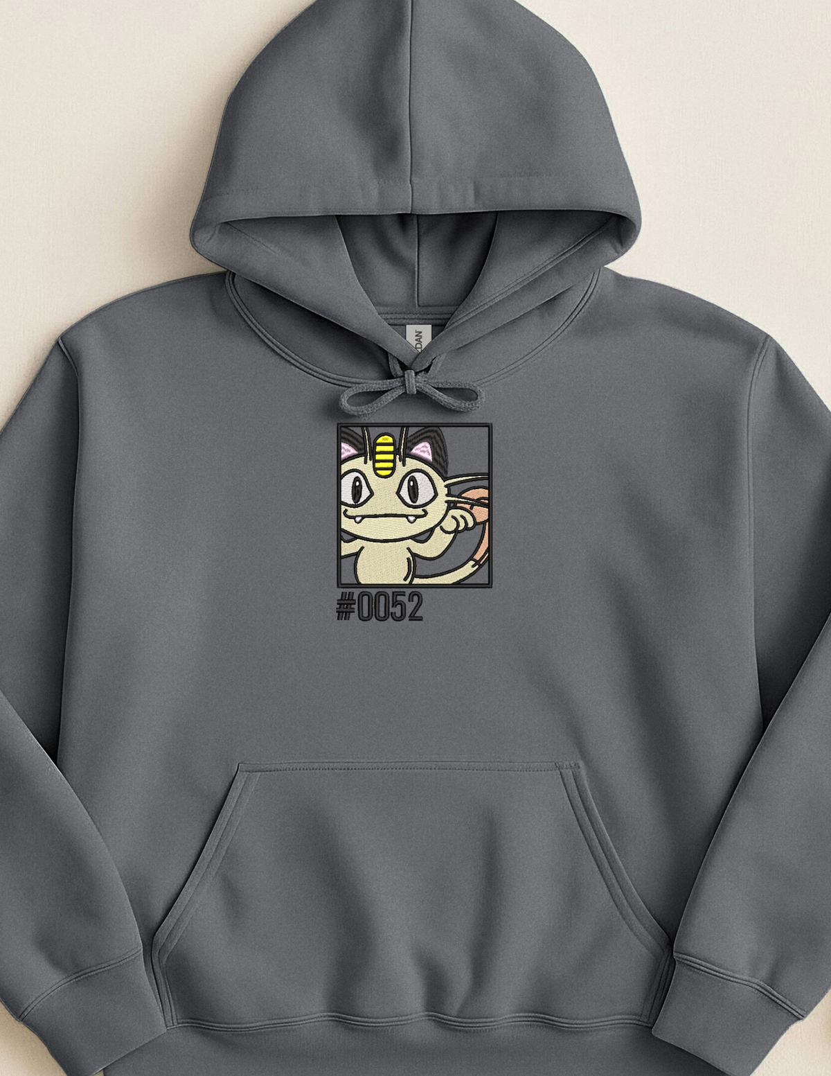 Meowth Number Center Charcoal Hoodie