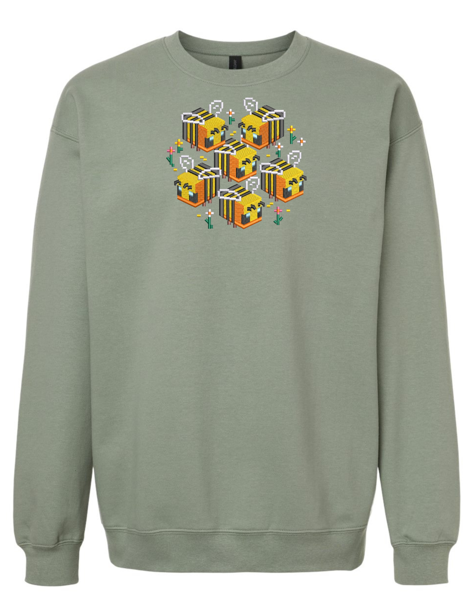 Minecraft Bees Crew Neck Sage