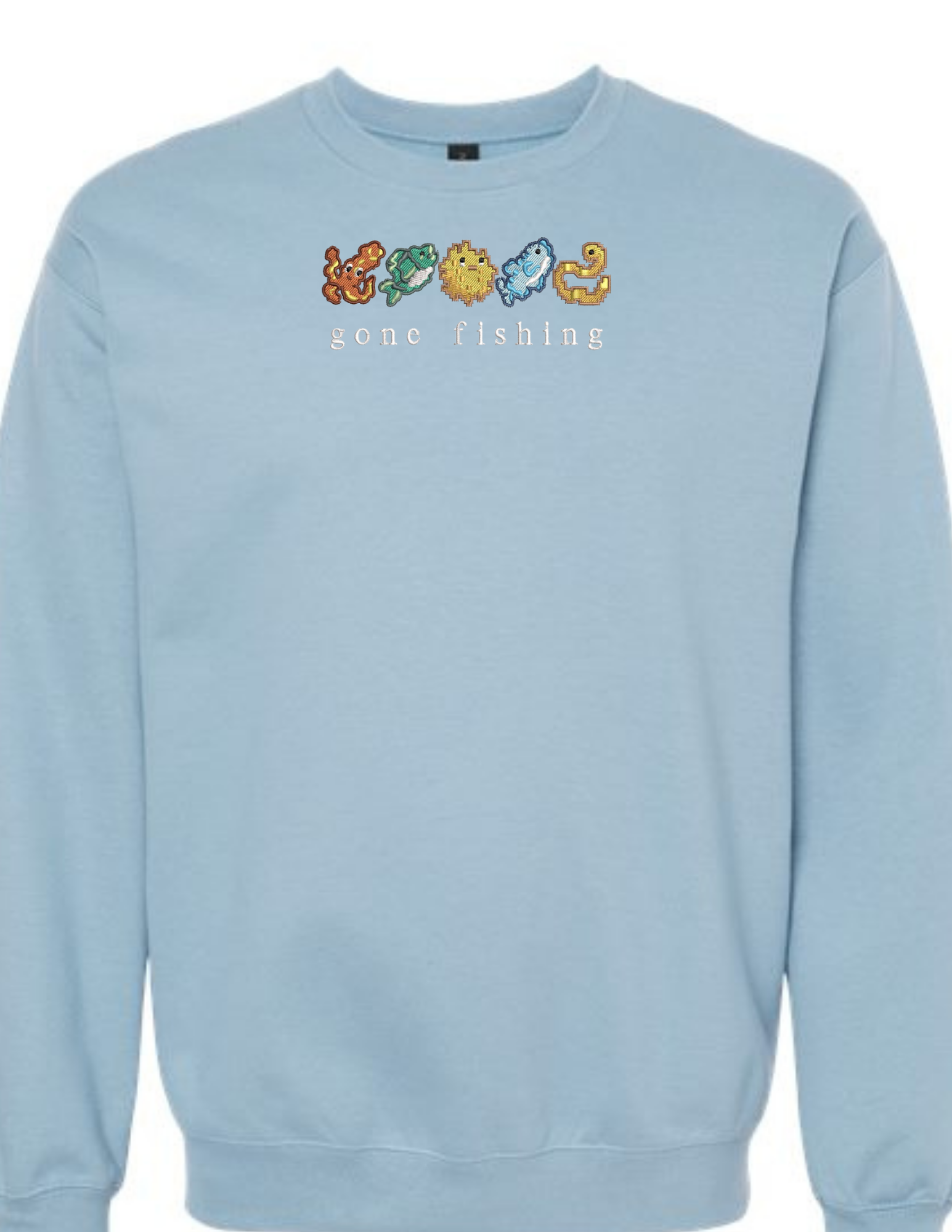 Stardew Valley Fishing Crew Neck Stone Blue