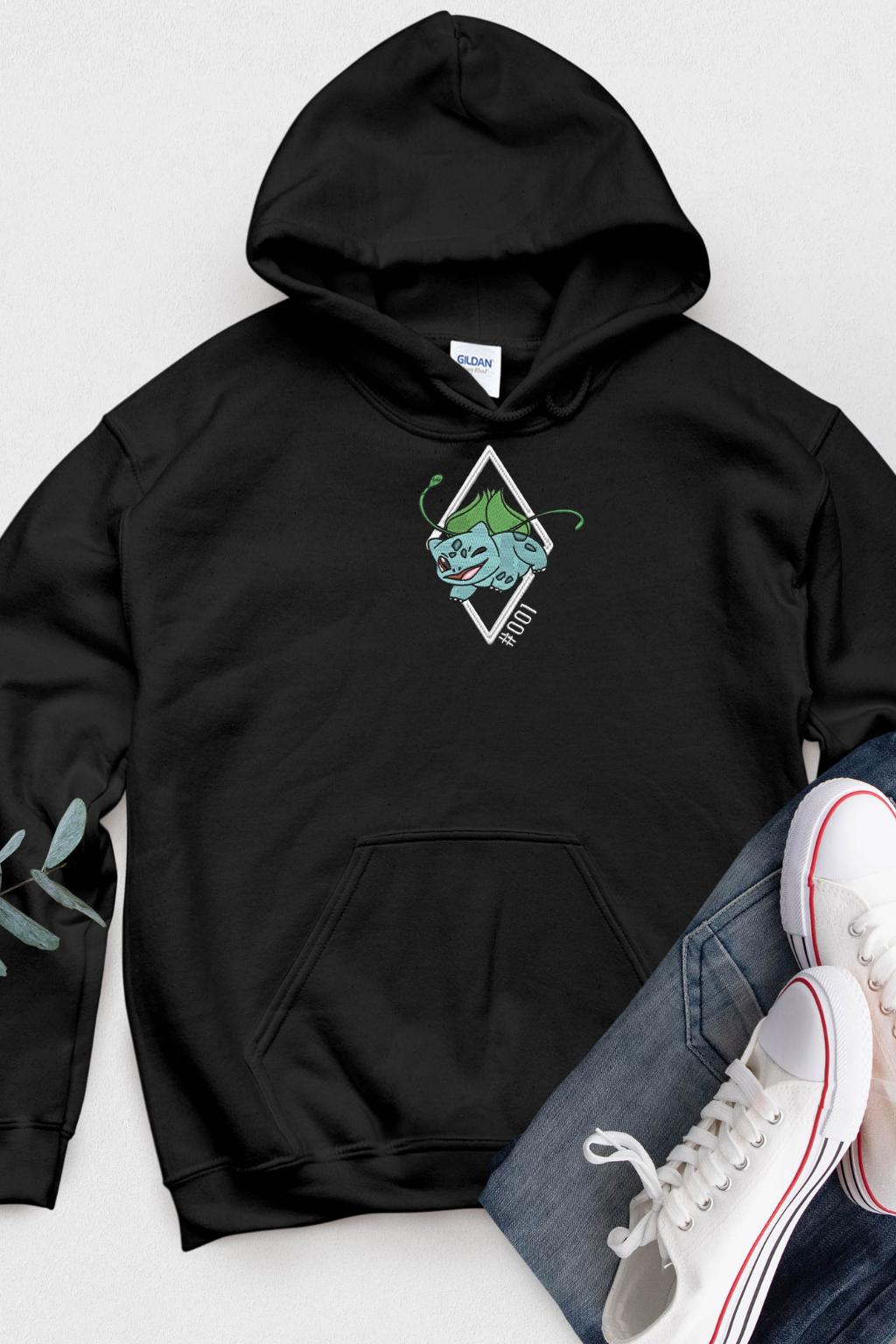Bulbasaur Center Number Black Hooide
